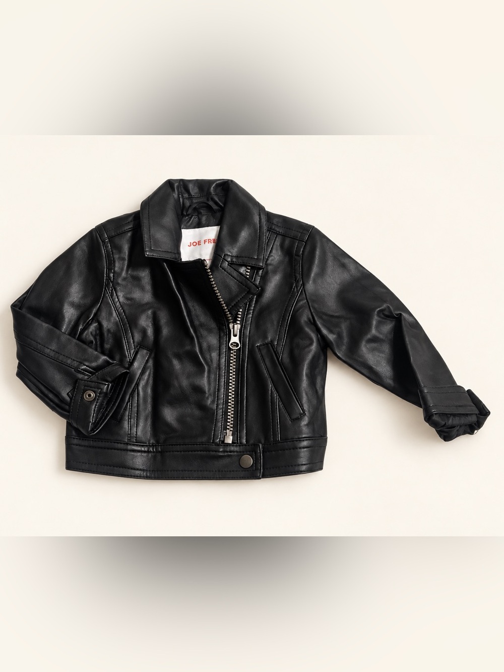Kids Black Faux Leather Jacket-